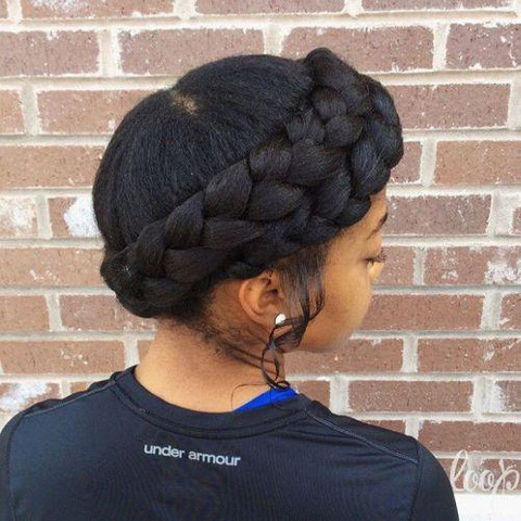 Halo braid around head