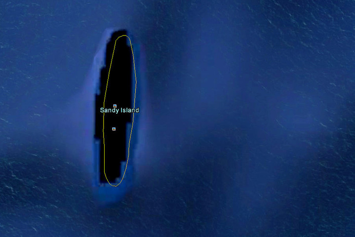 Scariest Places On Google Earth:2- Sandy Island