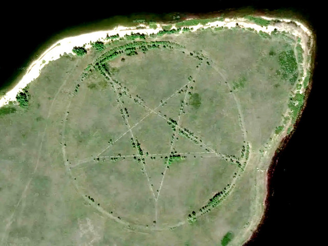 Scariest Places On Google Earth:6- Pentagram