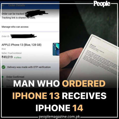 lucky man recieved iphone 14 instaed of 13 !!!! 😵🤗