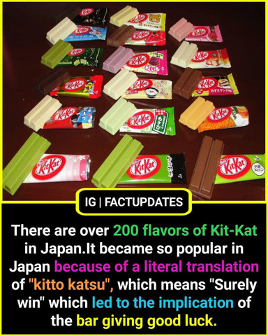 Kit kat is considered as a bar of GOOD LUCK in Japan🍫