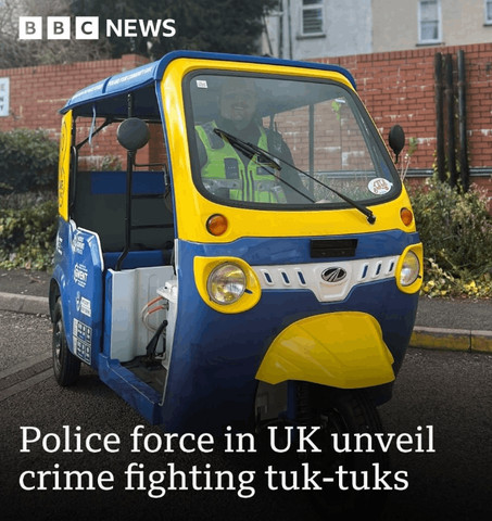 Police on tuk-tuks in UK!