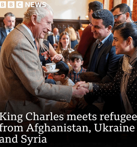 King Charles III meets with refugees…