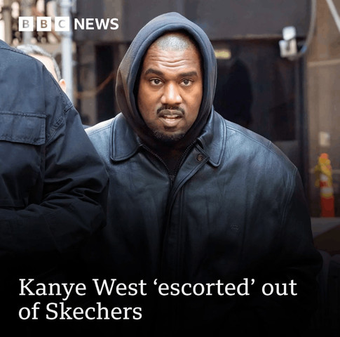 Kanye West escorted out of Skechers……