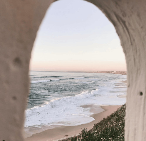 Pastel shades of sea and sky