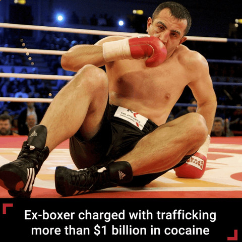 Ex boxer charged with trafficking 1bn in cocaine.