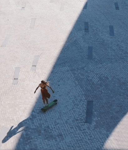 Skateboarding From darkness to shadow