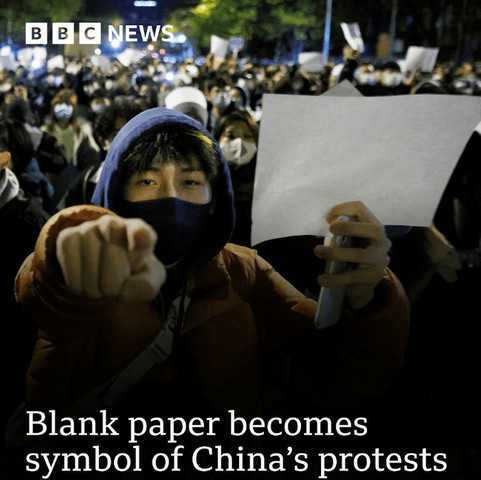 China’s blank paper protest.