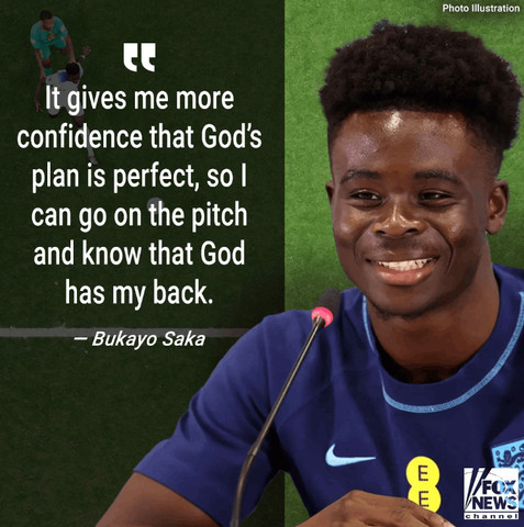 Saka praises God for having his back