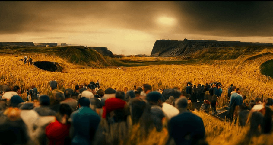 Villagers wander in the corn field