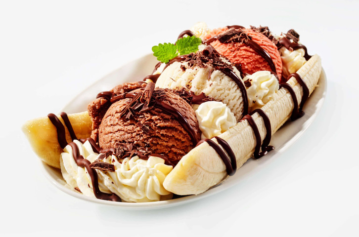 Healthy desserts-Banana ice cream split