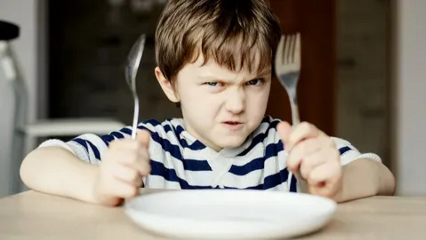 Give the boy a fork!!!!
