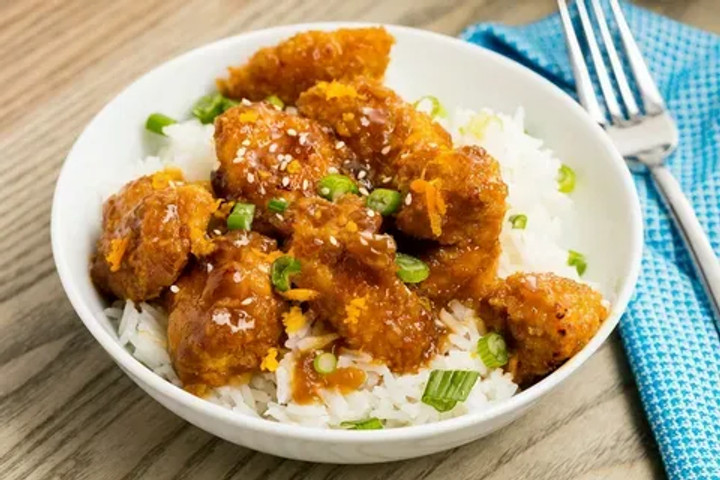 Crispy Chinese orange Chicken with Rice!!!!