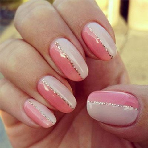 Easy Nail art designs-Neutral, two toned nails