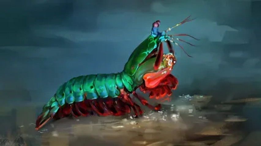 unseen or lesser-known aquatic animals: peacock mantis shrimp