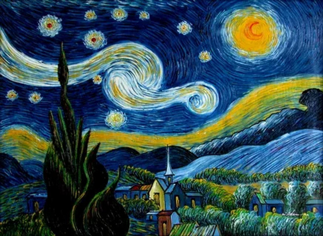 World-famous paintings: The Starry Nigh