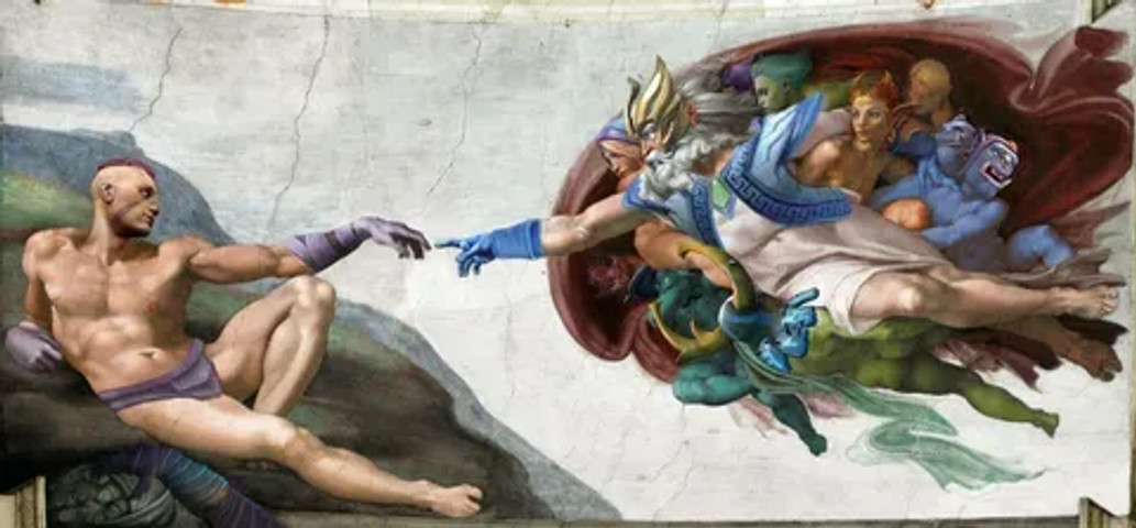 World-famous paintings: The Creation of Adam