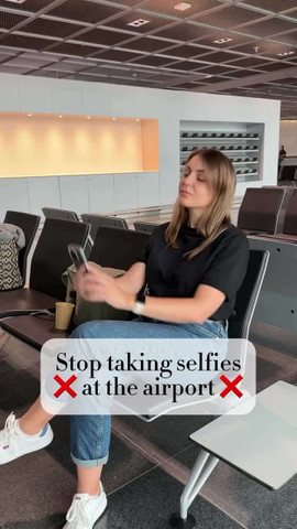 Selfies at the airport