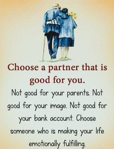 Choosing a partner that is good for you