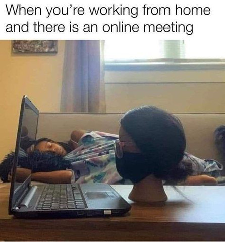 When you are working from home ad there is an online meeting