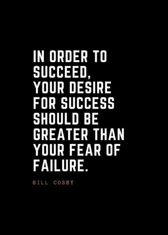 In order to succeed, your desire for success should be greater than your fear of failure