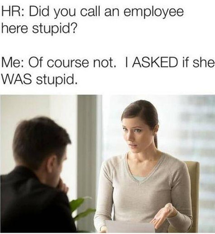 Did you call an employee here stupid ?