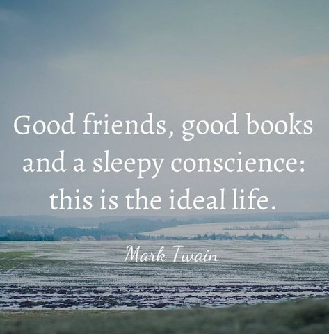 Good friends, good books and a sleepy conscience