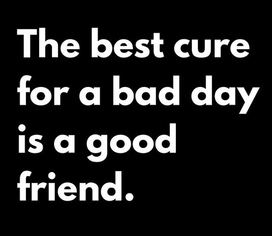 The best cure for a bad day is a good friend