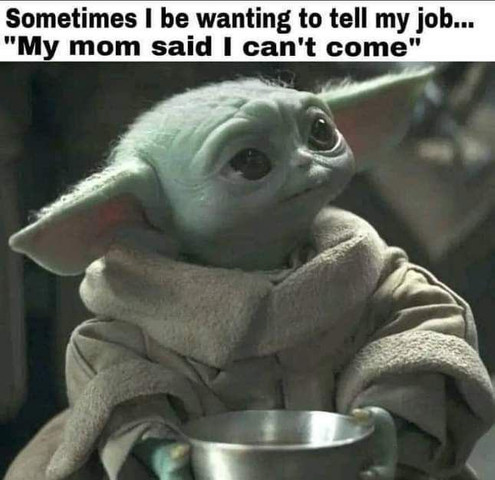 Sometimes I be wanting to tell my job,"My mom said I can