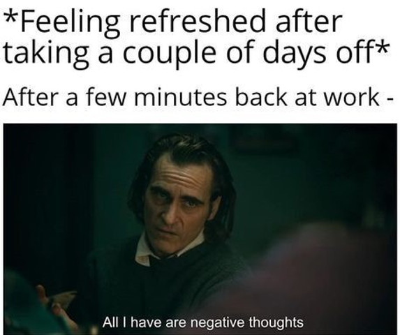Feeling refreshed after taking a couple of days off