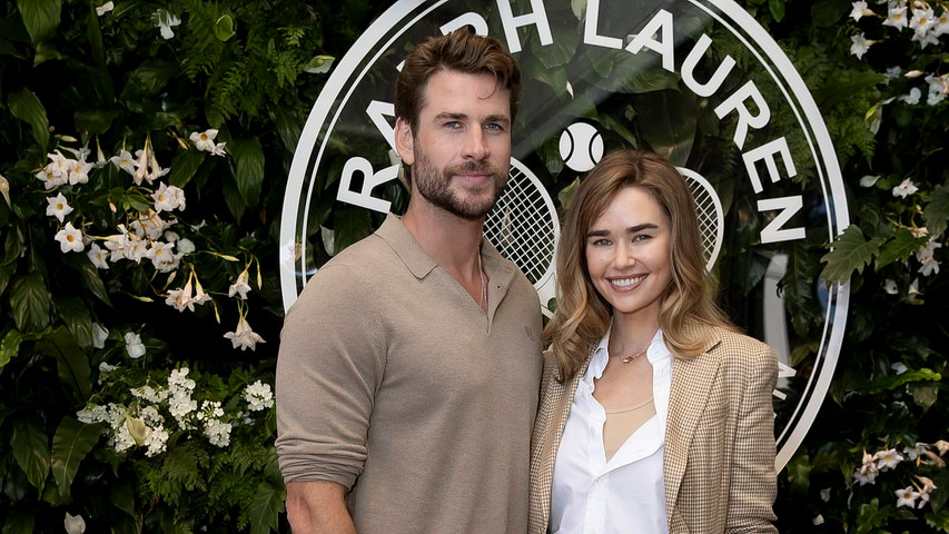 Liam Hemsworth and girlfriend Gabriella Brooks at Australian Open