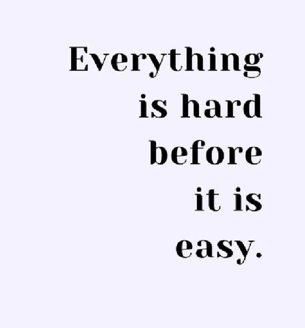 Everything is hard before it is easy