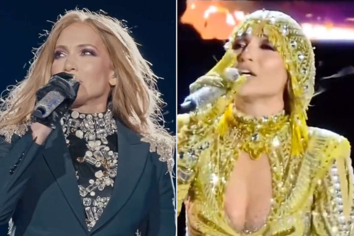 Jennifer Lopez Sports Sexy, Sparkly Catsuits for Abu Dhabi Concerts