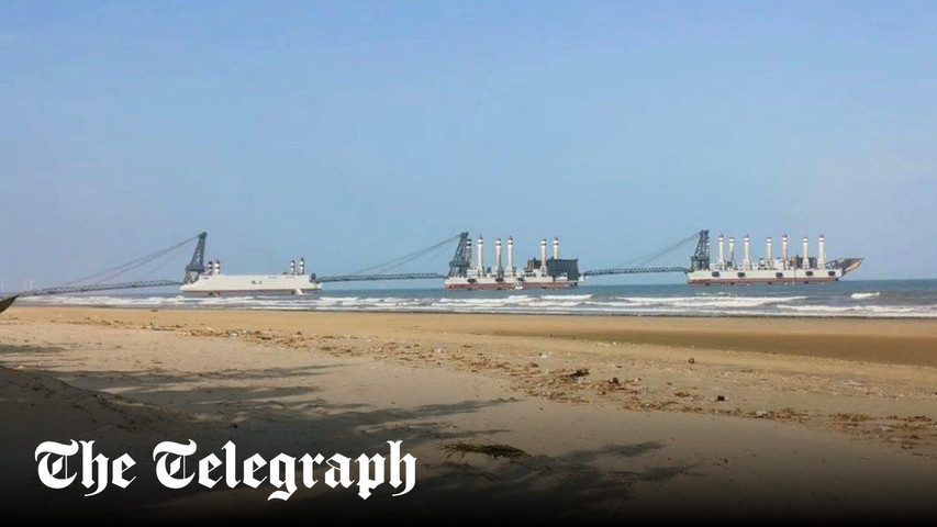 Chinese ‘invasion barges’ spotted on drills for first time
