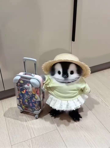 Adorable penguin ready for a trip