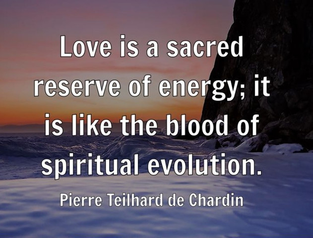 Love is a sacred reserve of energy; it is like the blood of spiritual evolution