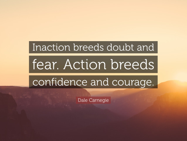 Inaction breeds doubt and fear. Action breeds confidence and courage