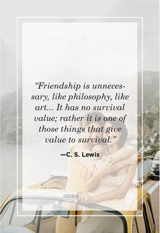 Friendship is unnecessary, like philosophy, like art