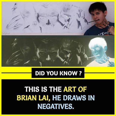 This is the art of Brian Lai he draws in negatives