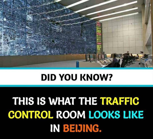This is what the traffic control room looks like in Beijing