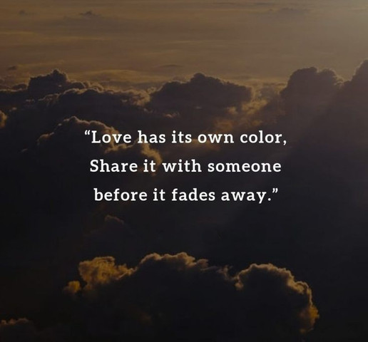 Love has its own color, share it with someone before it fades away
