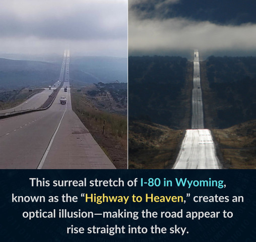 This surreal stretch of I-80 in Wyoming, known as the "Highway to Heaven"