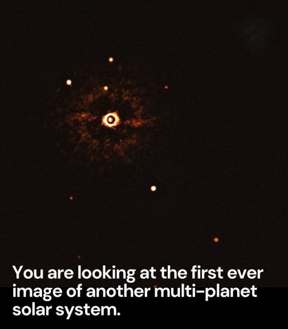 You are looking at the first ever image of another multi-planet solar system
