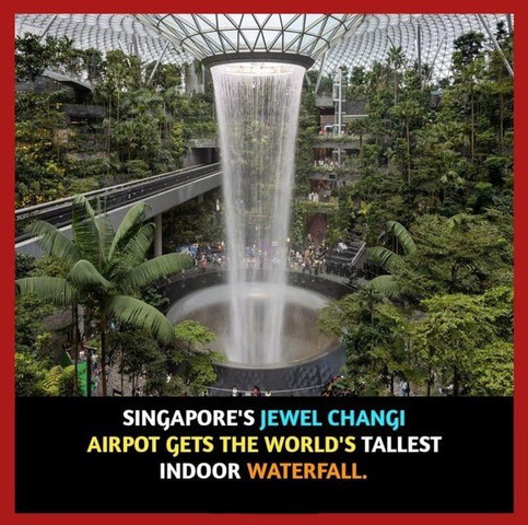 Singapore’s Jewel Changi Airport has the world’s tallest indoor waterfall