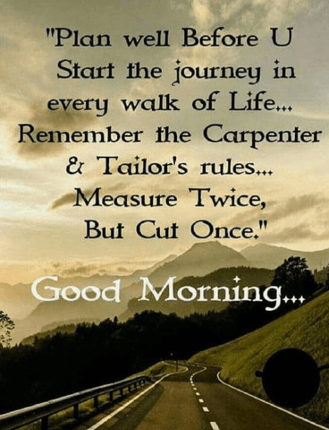 "Plan well Before U Start