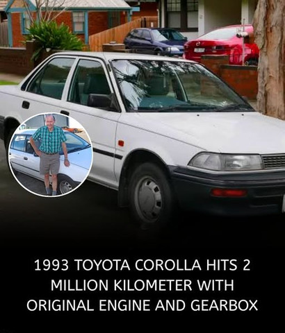 1993 Toyota Corolla hits 2 million kilometer with original engine and gearbox