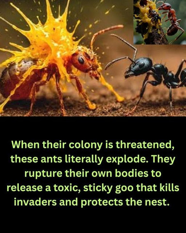 When their colony is threatened, these ants literally explode