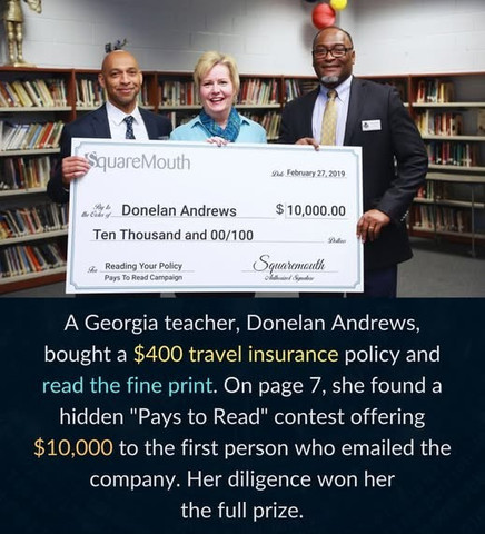 A Georgia teacher, Donelan Andrews, bought a $400 travel insurance policy
