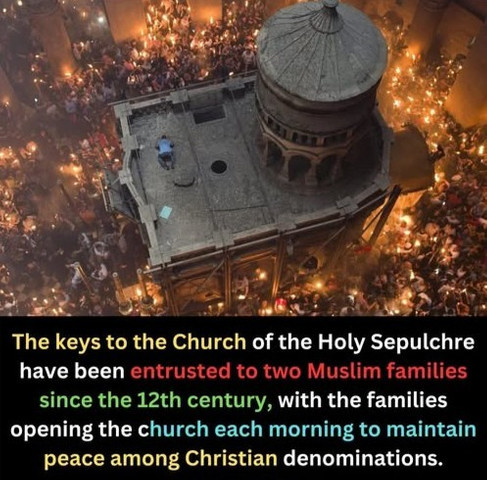 The keys to the Church of the Holy Sepulchre have been entrusted to two Muslim families
