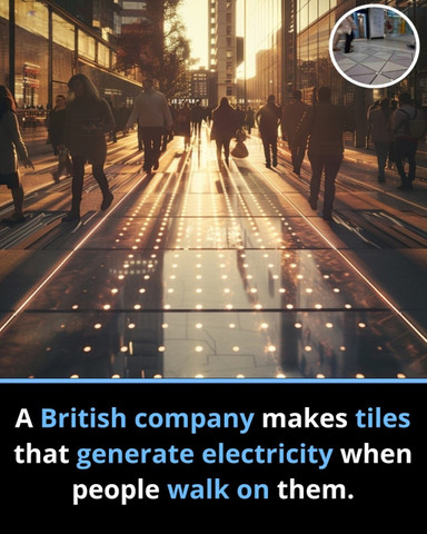 A British company makes tiles that generate electricity when people walk on them